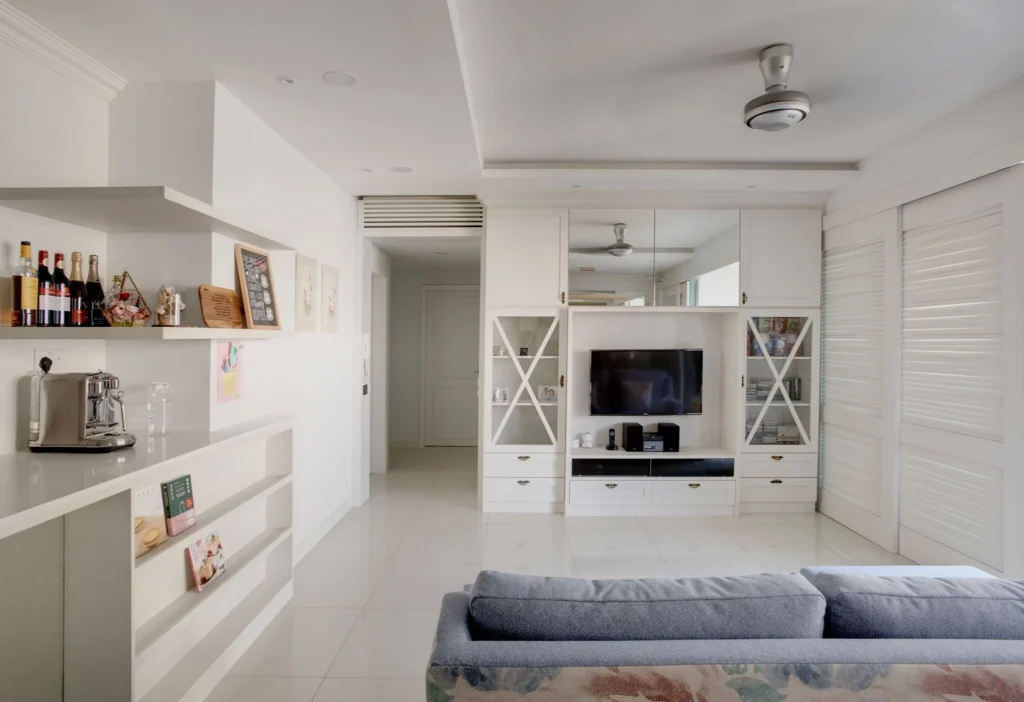 White farmhouse living room