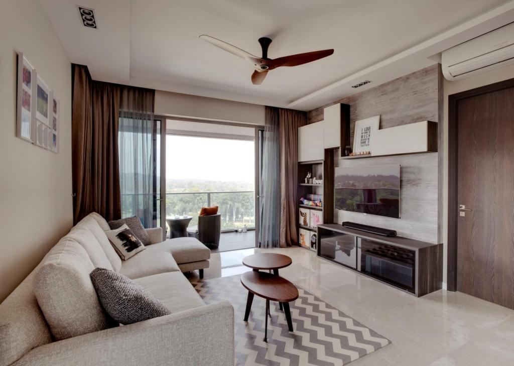 Classic designed living room in dark wood